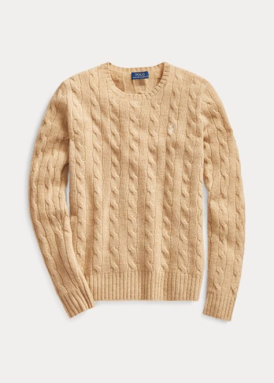 Polo Ralph Lauren Cable Wool Crewneck Striktrøje Dame Danmark (SNEFP3975)